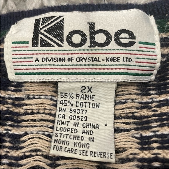 VTG Crystal Kobe Button Down Multicolor Holiday Vest Size 2X - Picture 4 of 7